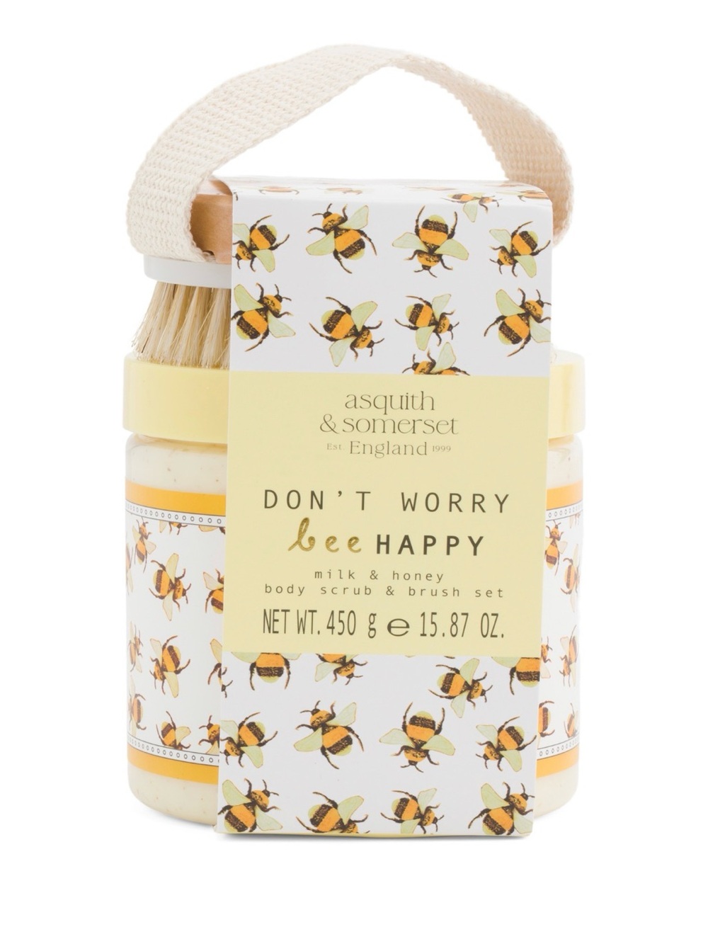 asquith & somerset Don’t Worry Bee Happy Milk & Honey Body Scrub - Yellow